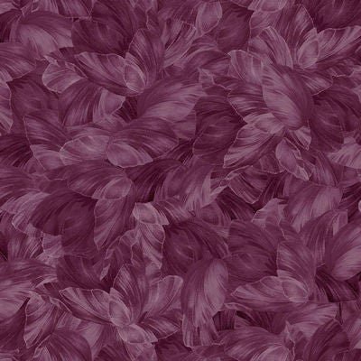 Laurel Packed Petals by Timeless Treasures CD 1907 Plum sold by the 1/2 yd.