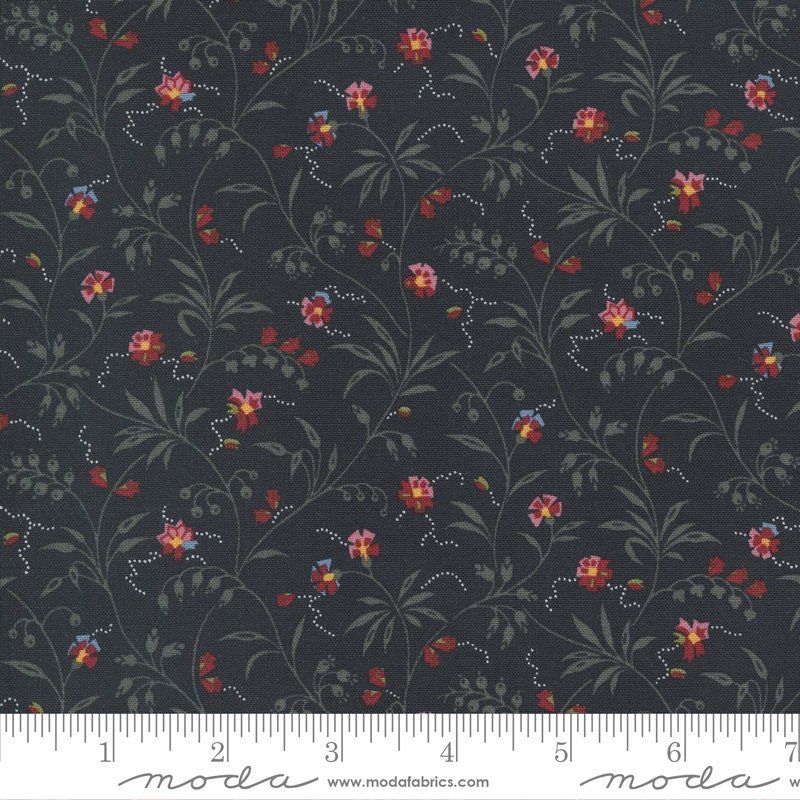 Florence's Fancy by Betsy Chutchian for Moda Fabrics 31662-15 Black Ink one yard remnant