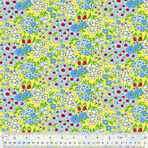 Wild Flour by Whistler Studios for Windham 53494-2 Yellow 22.5" remnant