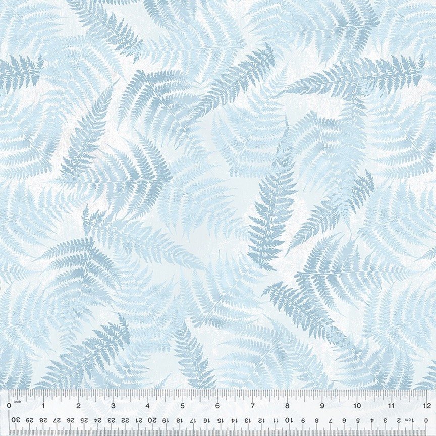 Botanical Blues Fern Leaves by Whistler Studios 53669-5 sold by the 1/2 yd.