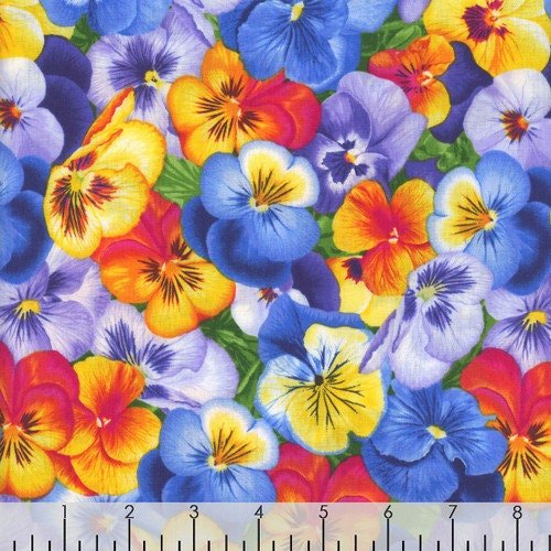 Wildflower Variety Vibrant Florals by Chong-a Hwang for Timeless Treasures CD 1195 Multi Sold by the 1/2 yd.