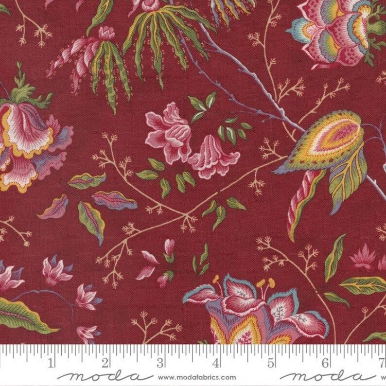 Florence's Fancy by Betsy Chutchian for Moda Fabrics 31660-21 Red sold by the 1/2 yd.