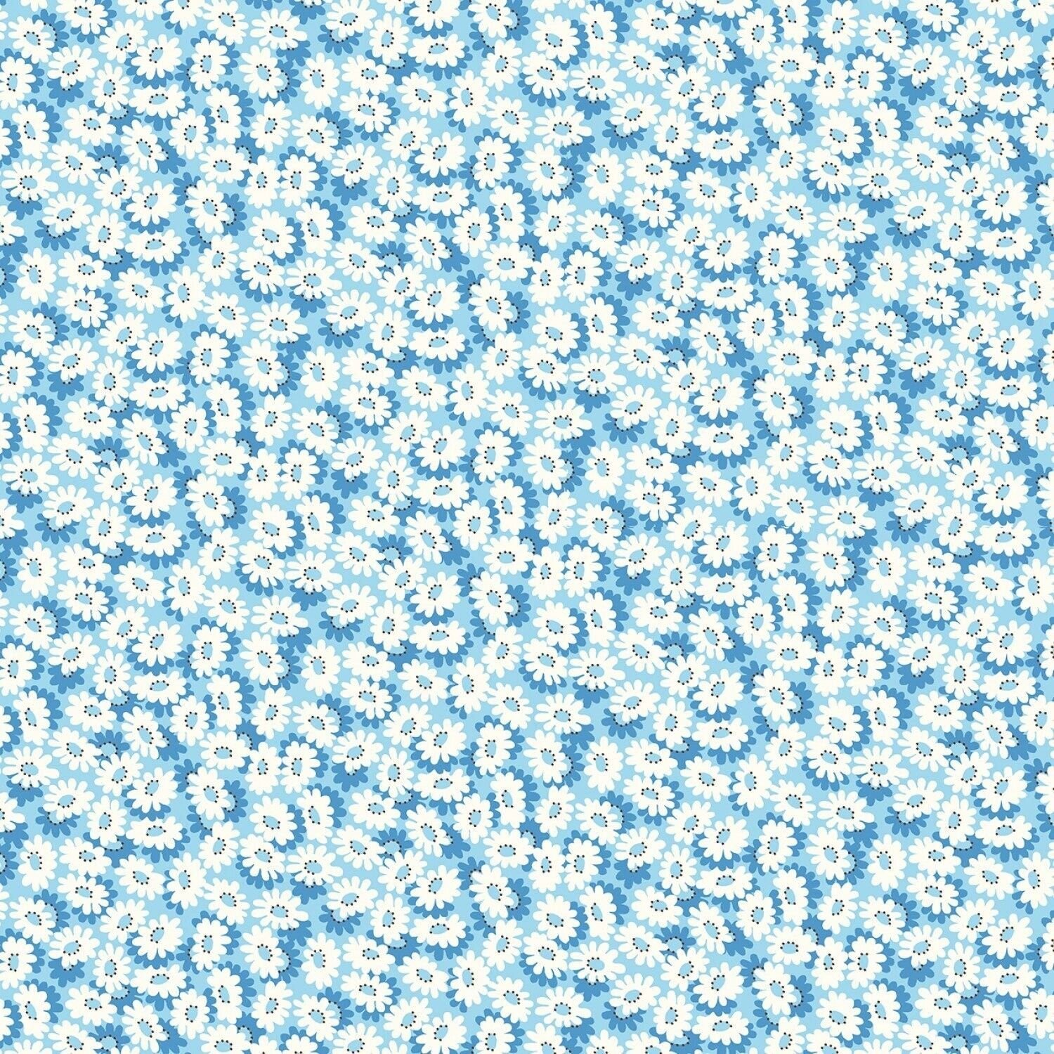 Wild Flour Daisy Field by Whistler Studios for Windham 53498-4 Blue sold by the 1/2 yd.