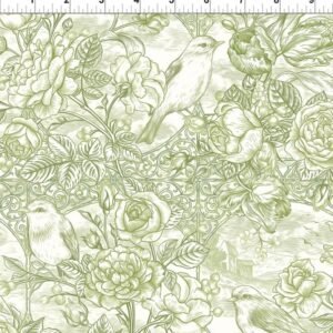 Romance Toile by Jason Yenter for In The Beginning 11BQR-4 Turquoise sold by the 1/2 yd.
