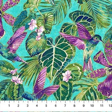 Shimmer Paradise Packed Floral by Deborah Edwards for Northcott 25240M-64 sold by the 1/2 yd.
