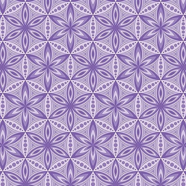 Flower of Life by Sarah Vedeler for Benartex 06191 Purple sold by the 1/2 yd.