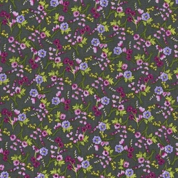 Vignette Scattered Posies by Laura Gunn for Michael Miller CJ6660-char-d sold by the 1/2 yd.
