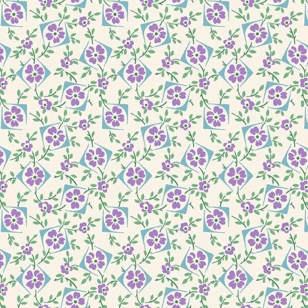 Walk In The Park Box Flowers by Maywood Studios MAS8804-Red/White Background sold by the 1/2 yd.