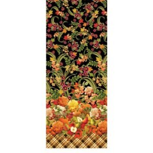 Harvest Festival Panel by Greta Lynn for Benartex 14042M-99 Field Multi Black