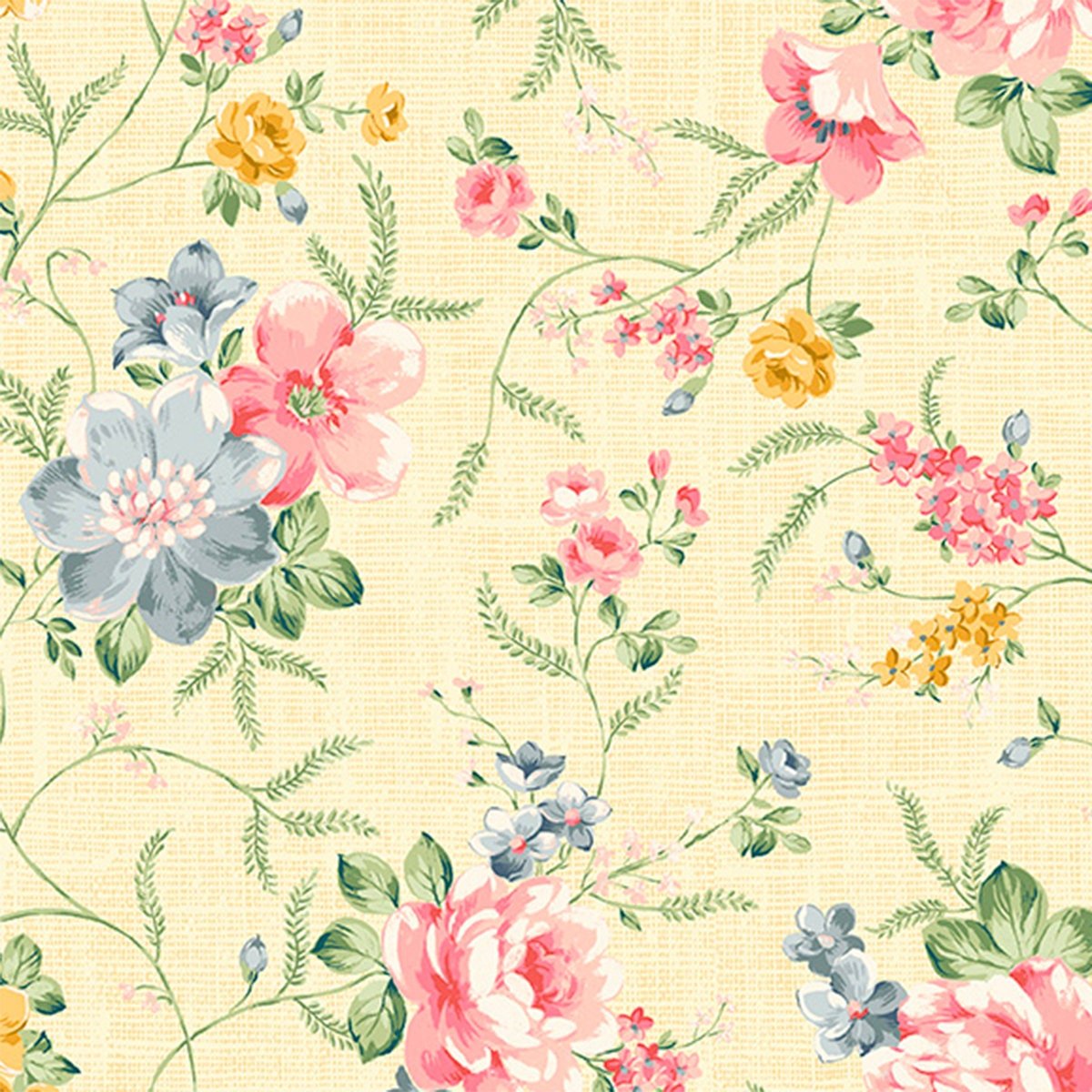 Laurel by Whistler Studios for Windham Fabrics 53832-3 Cornsilk sold by the 1/2 yd.