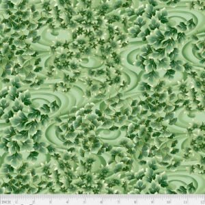 Tsuru by P&B Textiles 5260-G  Swirling Leaves Green sold by the 1/2 yd.