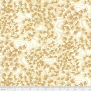 Tsuru by P&B Textiles 5260-E Swirling Leaves Cream sold by the 1/2 yd.