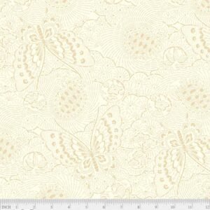 Tsuru by P&B Textiles 5262-E Butterfly Linework Yellow sold by the 1/2 yd.