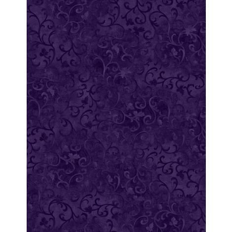 Essentials Scroll by Wilmington Prints 89025-699 Dk. Eggplant sold by the 1/2 yd.