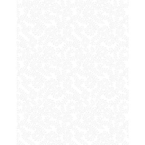 Essentials Swirling Leaves by Wilmington Prints 27650-100 White on White sold by 1/2 yd.