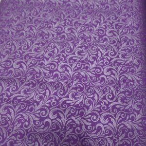 Miss Marguerite Scroll by Jackie Robinson for Benartex 10425P-66 Purple one yard remnant