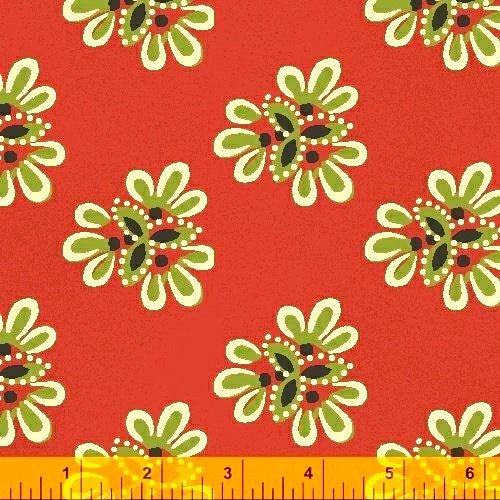 Postage stamp by Mary Koval for Windham Fabrics 41671 Red 12" remnant
