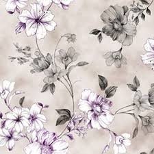 Juliette Spaced Floral by Quilting Treasures Gray sold by the 1/2 yd.