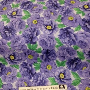 Purple Flowers from Fabric Traditions No#   29" remnant
