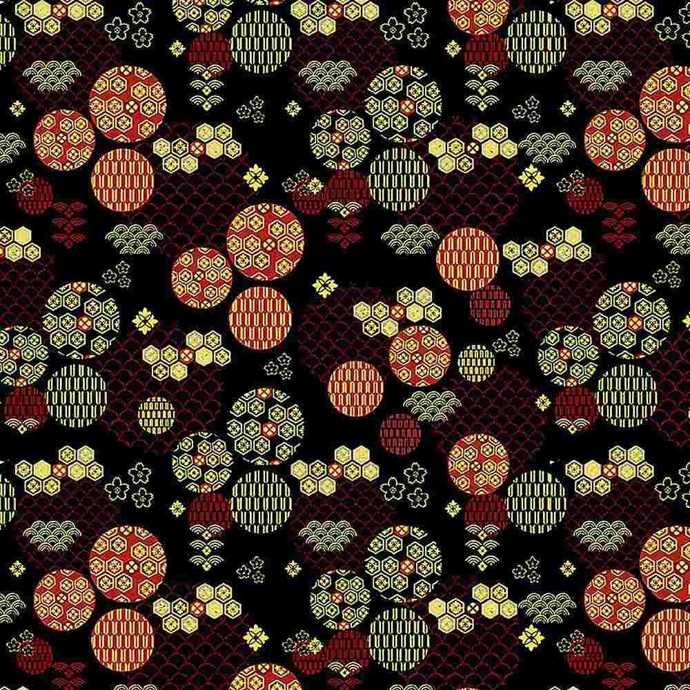 Kyoto Garden by Chong-a Hwang for Timeless Treasures CM1675-Black sold by the 1/2 yd.