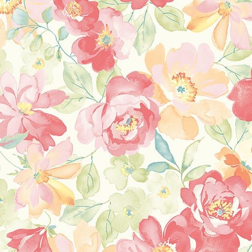 Sweet Baby Rose by Dover Hill for Benartex 570-99 Rose Multi sold by the 1/2 yd.