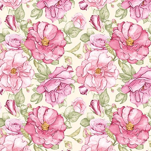 Blossom Rose (Judy's Bloom Collection) by Eleanor Burns for Benartex 13551-26 sold by the 1/2 yd.