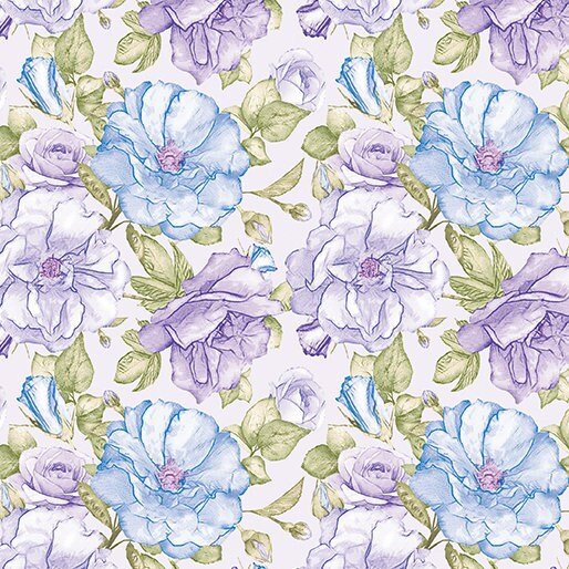 Blossom Bluee (Judy's Bloom Collection) by Eleanor Burns for Benartex 13551-50 sold by the 1/2 yd.
