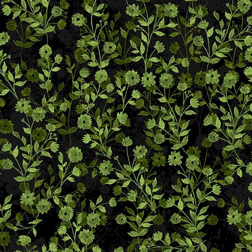Floral Silhouette (Daisy Delight Collection) by Kanvas 12460-44 Dk. Green sold by the 1/2 yd.