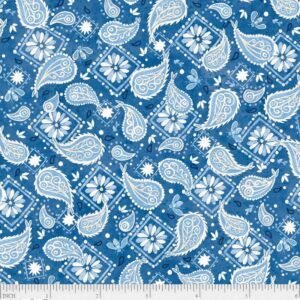 Barnyard Babies by Clint Eager for P&B Textiles 05278-Blue sold by the 1/2 yd.