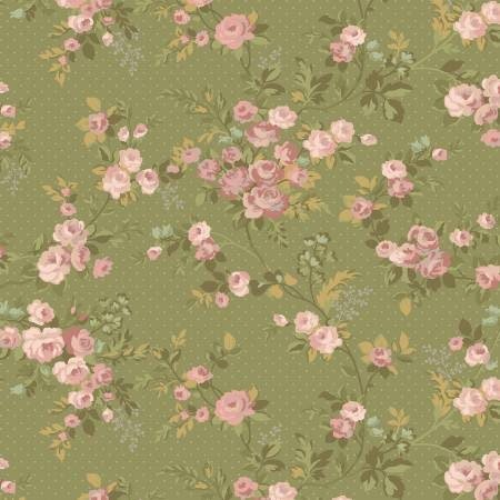 First Blush by laura Berringer for Marcus Fabrics R201657D-Green sold by the 1/2 yd.