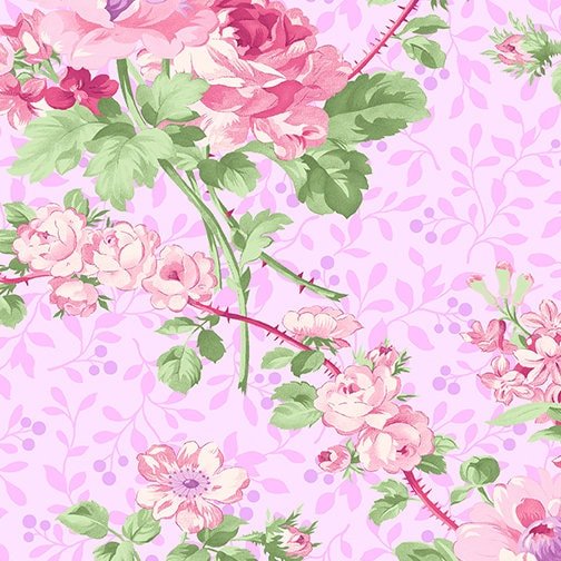 Rose Whispers by Eleanor Burns for Benartex Fabrics 10363P-20 Rose Garden Pink sold by the 1/2 yd.