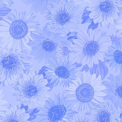 Sunflower Sunrise by Kanvas Studio 09935-05 Tonal Blue sold by the 1/2 yd.