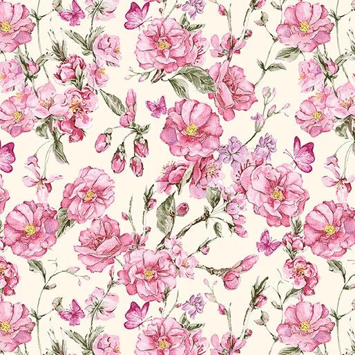 Anthemy Rose (Judy's Bloom Collection) by Eleanor Burns for Benartex 13552-26 sold by the 1/2 yd.