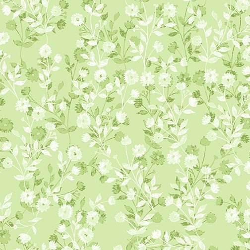 Floral Silhouette (Daisy Delight Collection) by Kanvas 12460-04 Lt. Green sold by the 1/2 yd.