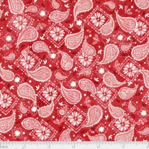 Barnyard Babies by Clint Eager for P&B Textiles 05278-Red  sold by the 1/2 yd.