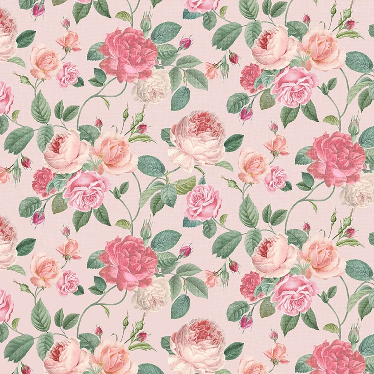 Jardin Rose Bouquets by Timeless Treasures 2563-Pink sold by the 1/2 yd.