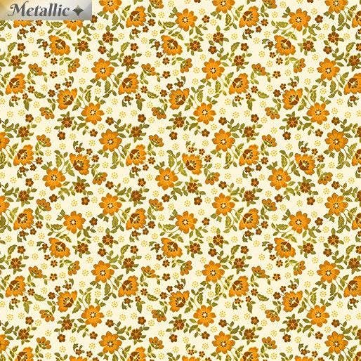 Radiant "Radiant Mini Blossoms" by Greta Lynn for Kanvas 9746M-70 Cream sold by the 1/2 yd.
