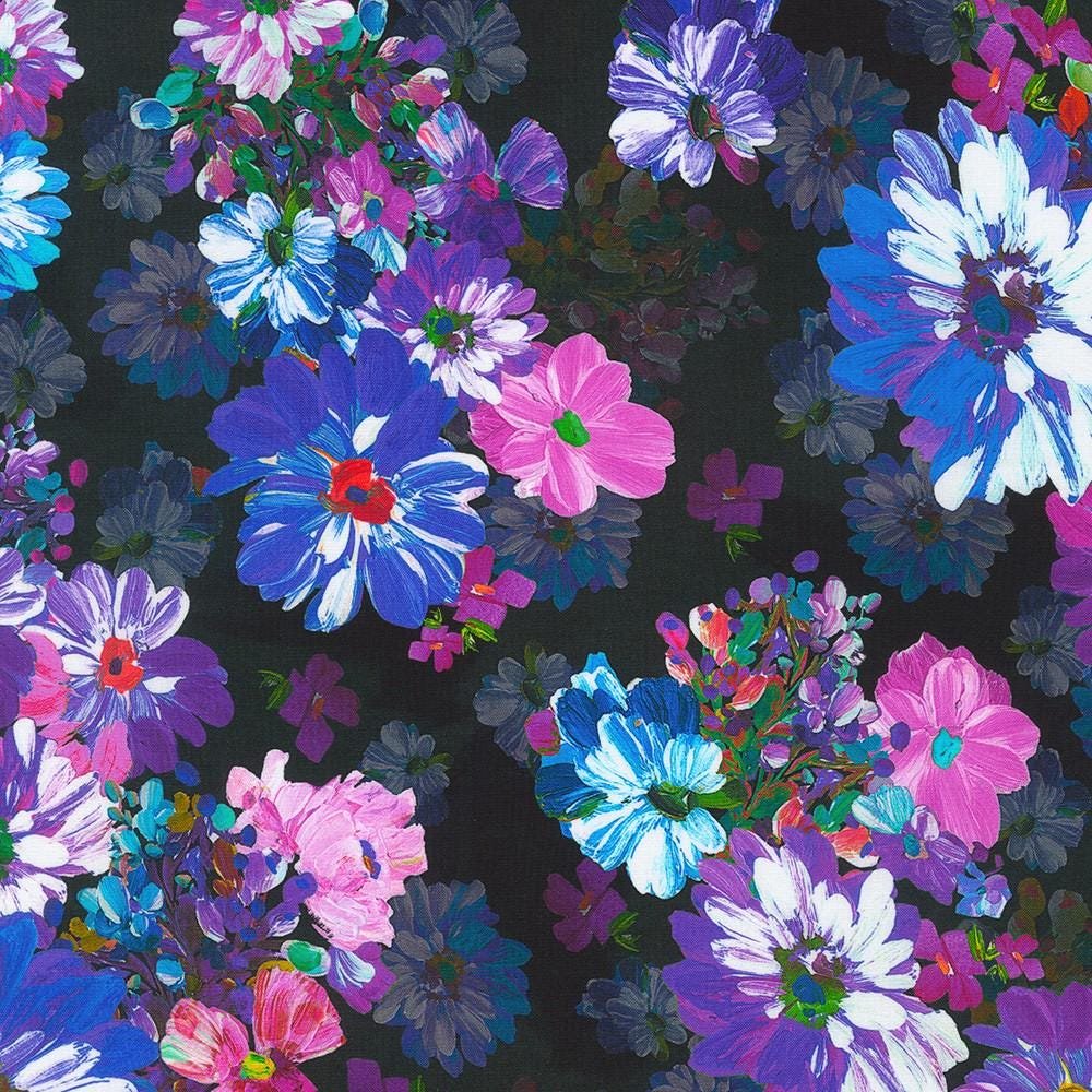 Painterly Petals Meadow by Robert Kaufman SKRD22270-269 sold by 1/2 yd.