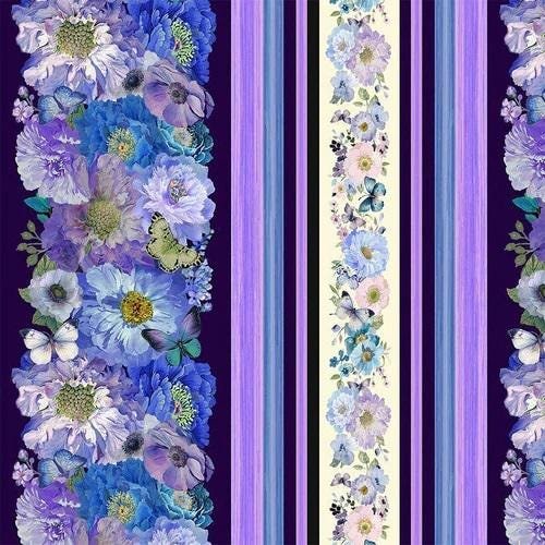 Fleur Butterfly Dreams Border Stripe  by Timeless Treasures Cd2904 sold by the 1/2  yd.