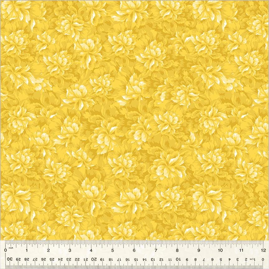 Jolene by Whistler Studios for Windham 53881-3 Yellow sold by the 1/2 yd.