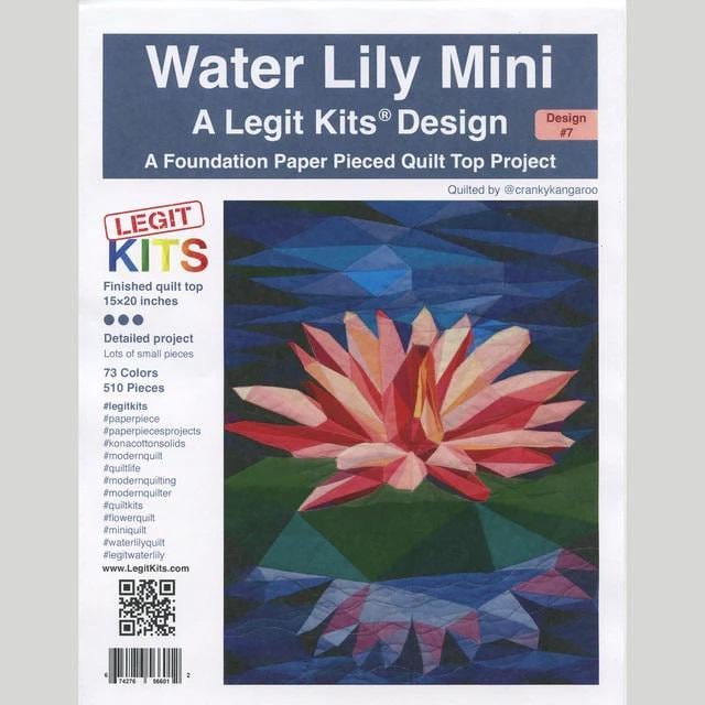 Water Lily Mini a Legit Kit Design Paper Piecing Pattern only  PT007 15"X20" finished Size