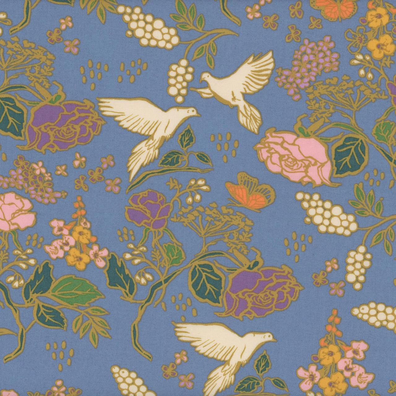 In The garden by Monaluna for Windham Fabrics 53628-4 Lavender sold by the 1/2 yd.