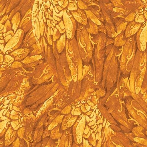 Parrot Habitat by David Galchutt for Benartex 16182-33 Gold sold by the 1/2 yd.