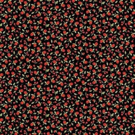 Vintage Rose by Timeless Treasures ROSE-CD2207 Black one yard remnant