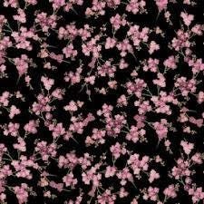 Shizuka by Chong-a Hwang for Timeless Treasures FLEUR CM3165 Black sold by the 1/2 yd.