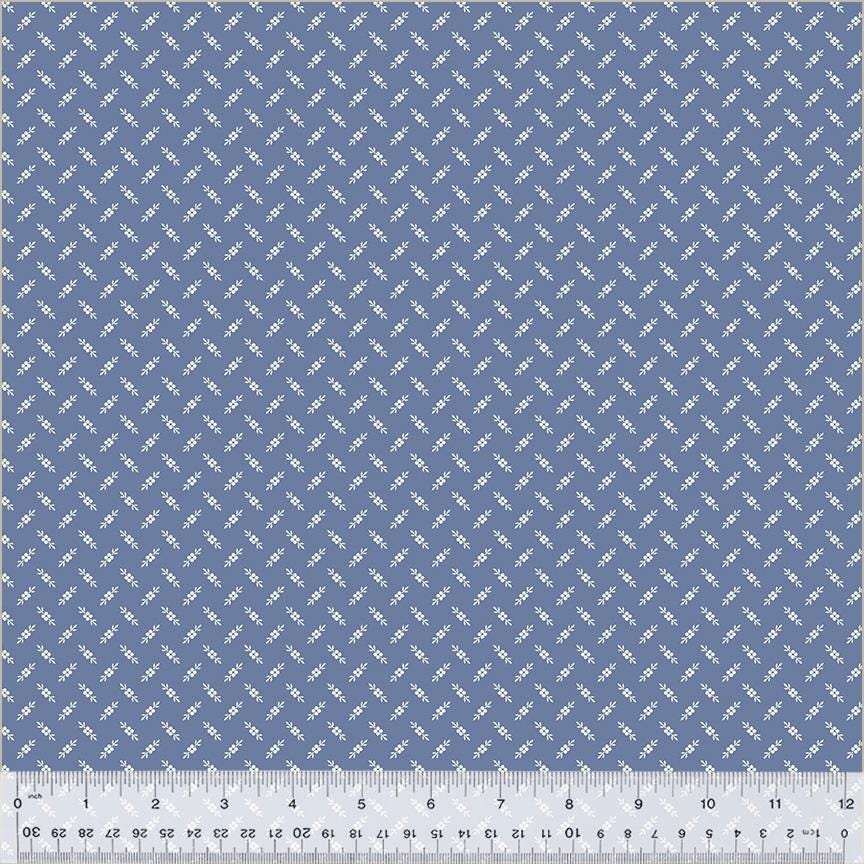 Jasper Blue Fleurette by Whistler Studios for Windham Fabrics 54370-6 Denim sold by the 1/2 yd.