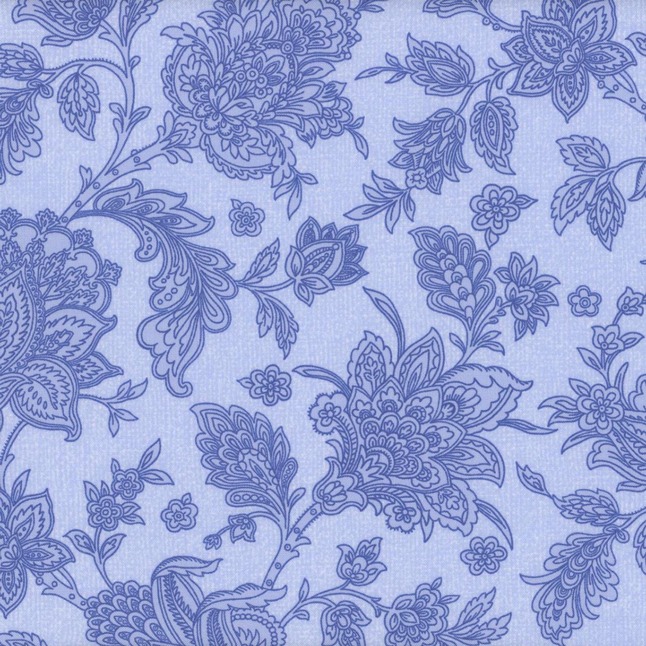 The Drawing Room by Pat Sloan for Benartex Traditions 17010-50 Blue sold by the 1/2 yd.