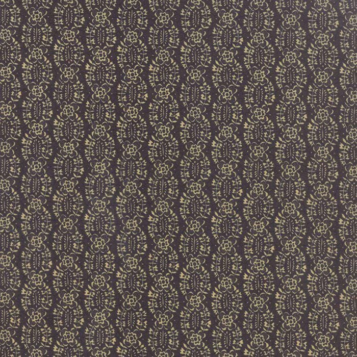 Sturbridge Blooming Vines by Kathy Schmitz for Moda Fabrics 6073-11 Black sold by the 1/2 yd.