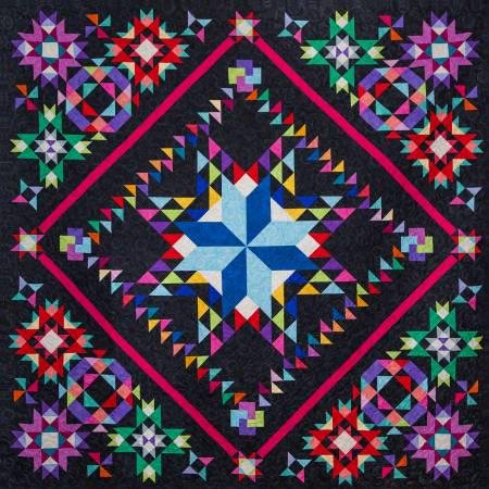Midnight Reflections Quilt Pattern by Nancy McNally BOM  all 12 Blocks 86"X86"