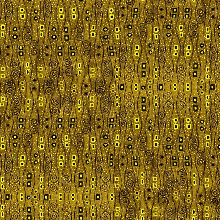 Gilded Plume Abstract Bejeweled Stripes by Chong-a Hwang for Timeless Treasures CLEO-CM1886 Brown sold by the 1/2 yd.
